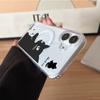 Магнитный чехол для телефона для iPhone 17 17E 16 16E 15 14 13 12 11 Air Pro Max Plus Милый рисунок кошки Прозрачный мягкий ТПУ Тонкая крышка