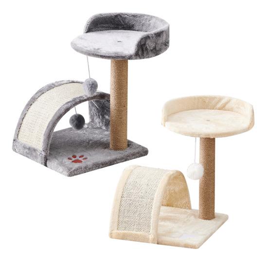Дерево для кошек Yousheng с когтеточкой и насестом для кровати, башня для лазанья с подвесным пушистым шаром, сизалевая когтеточка для домашних кошек