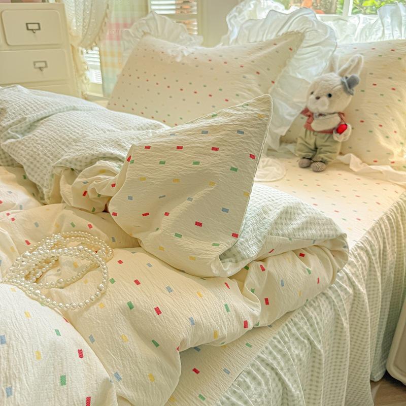 Class A Double-Layer Yarn Washed Cotton Bed, Princess Style Lace Quilt Cover, Bed Sheet, Bed Skirt, Bedding 4