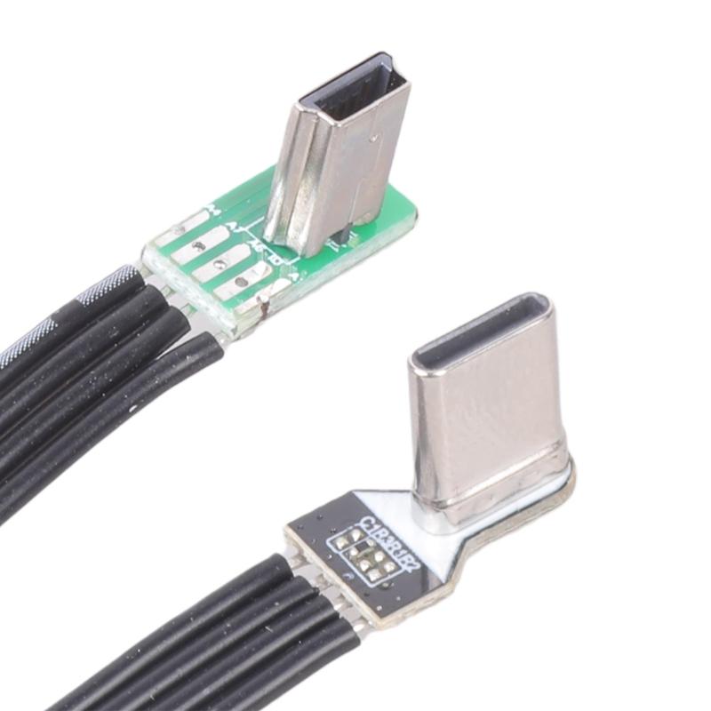 Угловой кабель Type C влево к USB для автомобильных видеорегистраторов, камер. Прочный силиконовый кабель-переходник Type C на USB.