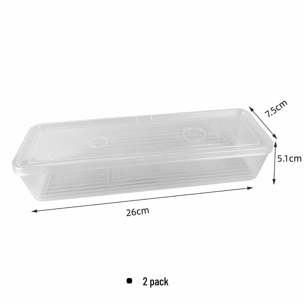 Food Grade Long Square Noodle Storage Box with Green Onion, Ginger, Garlic, and Shallot Compartments