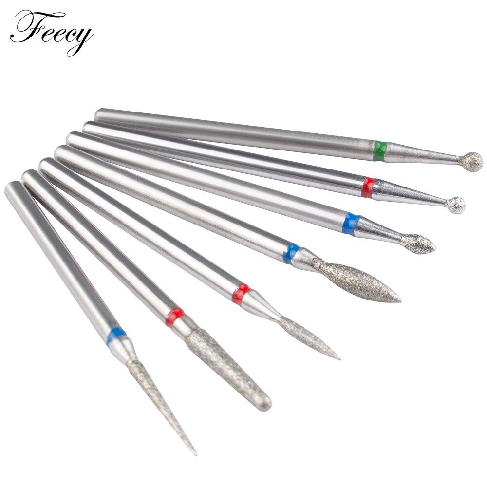 7pcs/Lot Diamond Milling Cutter for Manicure Burrs Pedicure Nail Drill Bits Accessories Nozzles for Manicure Cutters Nail Files
