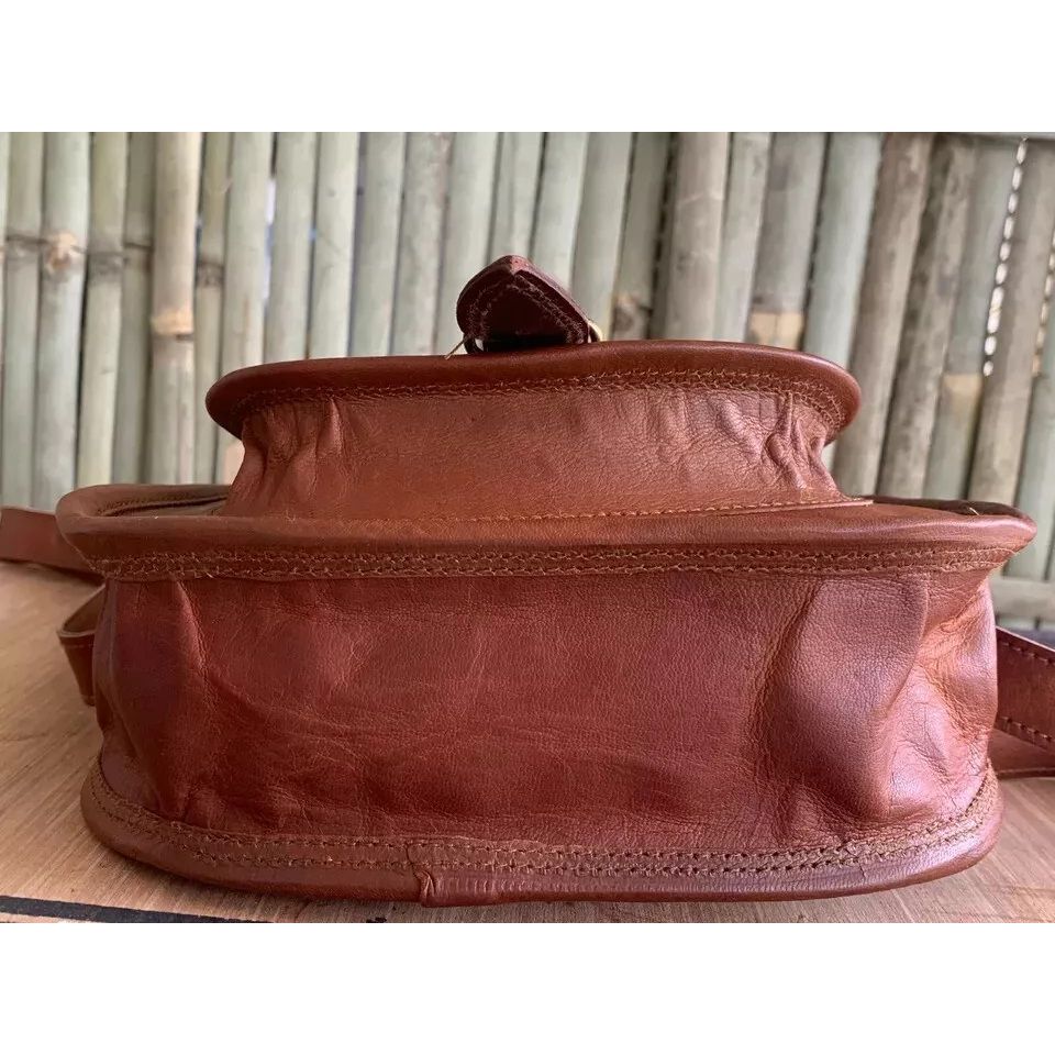 Винтажная седельная сумка через плечо из кожи, сумка-мессенджер ручной работы коричневого цвета.