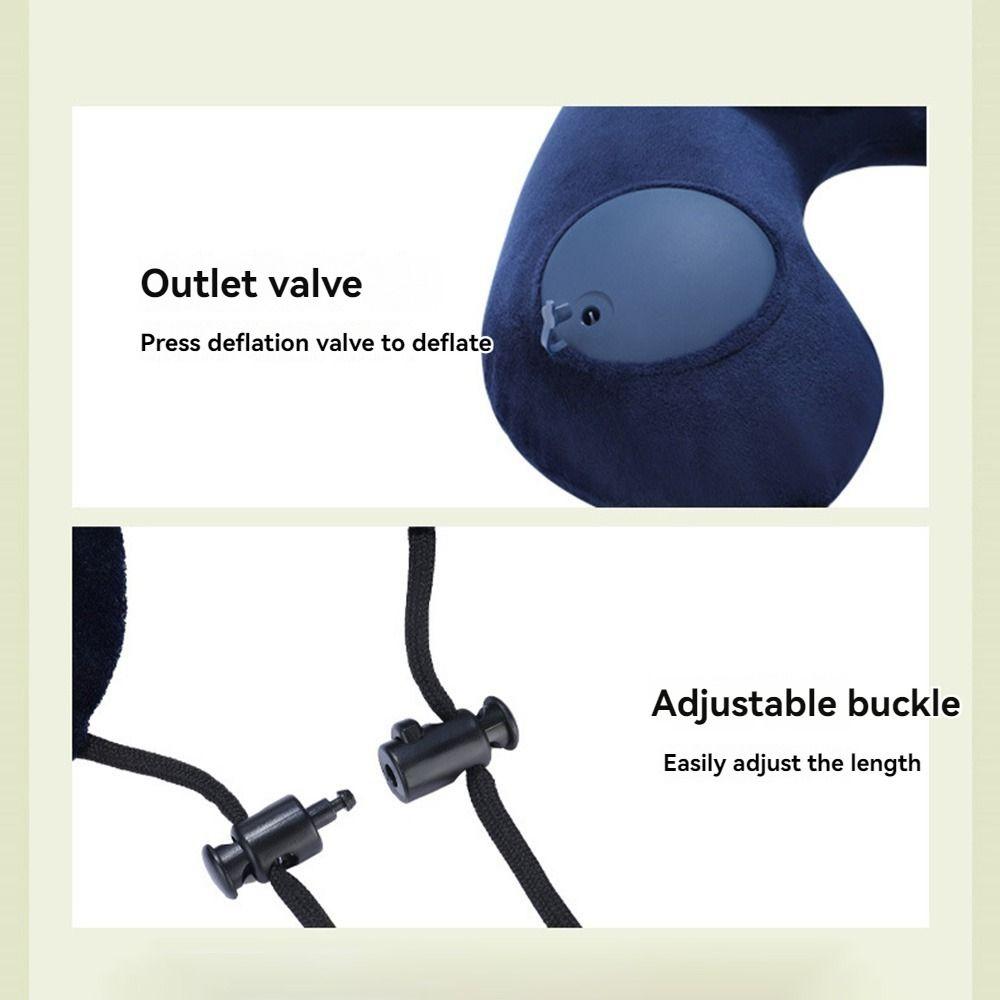 Hand Pressing Inflatable Travel Pillow U-Shaped Neck Support Cushion Neckrest Pad  Tourist