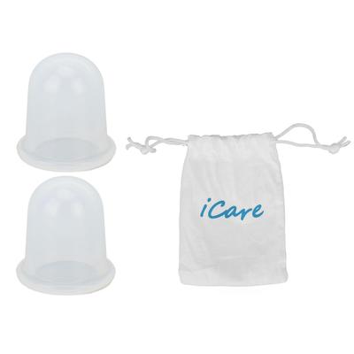 Набор из 2 банок, прозрачный силиконовый набор для релаксации мышц, баночная терапия для массажа лица и тела