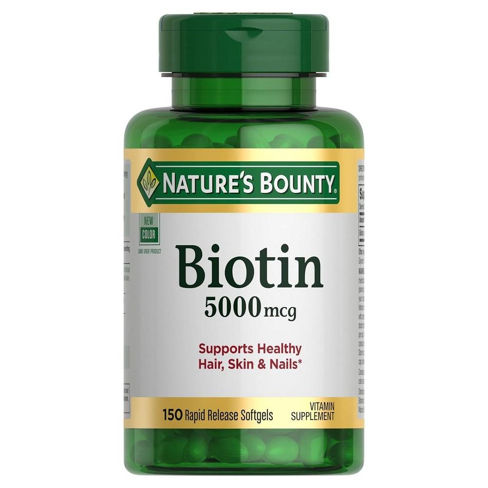Nature's Bounty Биотин 5000 мкг Мягкие капсулы 150 таблеток 1 шт.