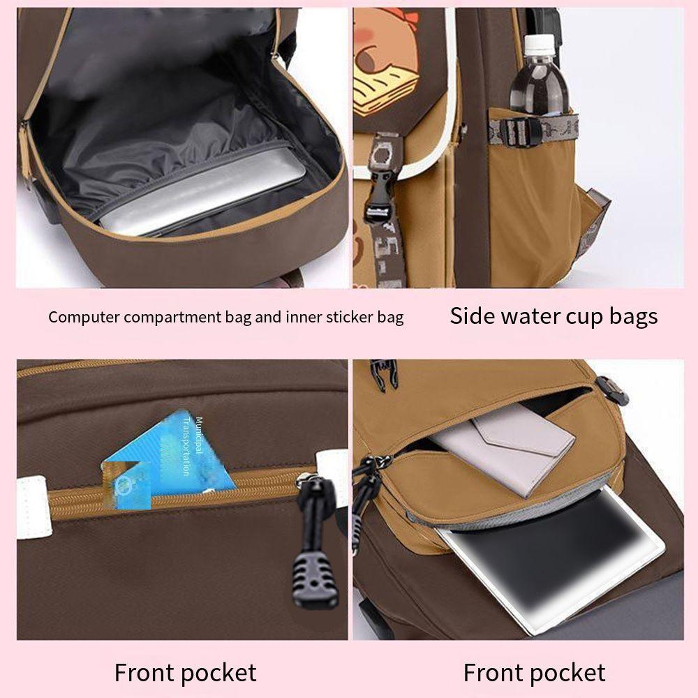 Oxford Cloth Capybara Backpack Waterproof Children's Backpack Cartoon Animal School Bag Gifts