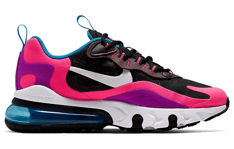 Nike Air Max 270 React Черный Гипер Розовый Яркий Фиолетовый GS BQ0101-001