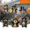 Car Hanging Ornament Cartoon Animals 2D Flat Acrylic Car Rearview Mirror Charm Halloween Auto Interior Pendant for Window Wall
