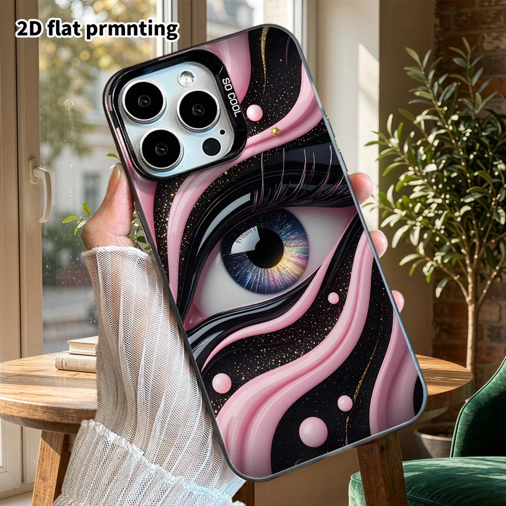 Phone Case: 2D flat design, fits iPhone 18, 17, 16, 15, 14, 13 Pro in silver color, couple style, dreamy galaxy, Christmas and Halloween gifts