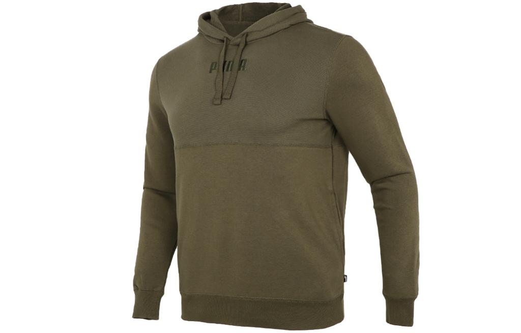 PUMA Sweatshirts Men's Army Green Hooded Moderate Regular 846413-44