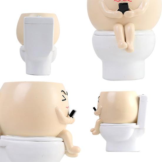 Горшок для растений Face Resin Buddy on Toilet Flowerpot Настольный декор для суккулентов