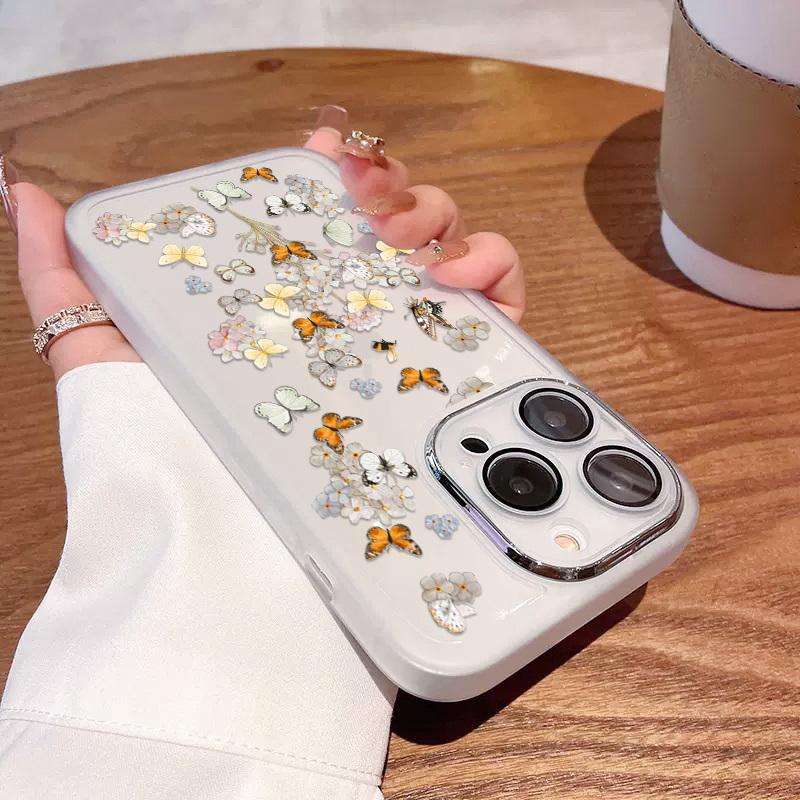 Силиконовый чехол для телефона с цветочным узором для iPhone 16 Pro 15 Pro Max 14 13 12 11, защитный противоударный прозрачный мягкий чехол из ТПУ