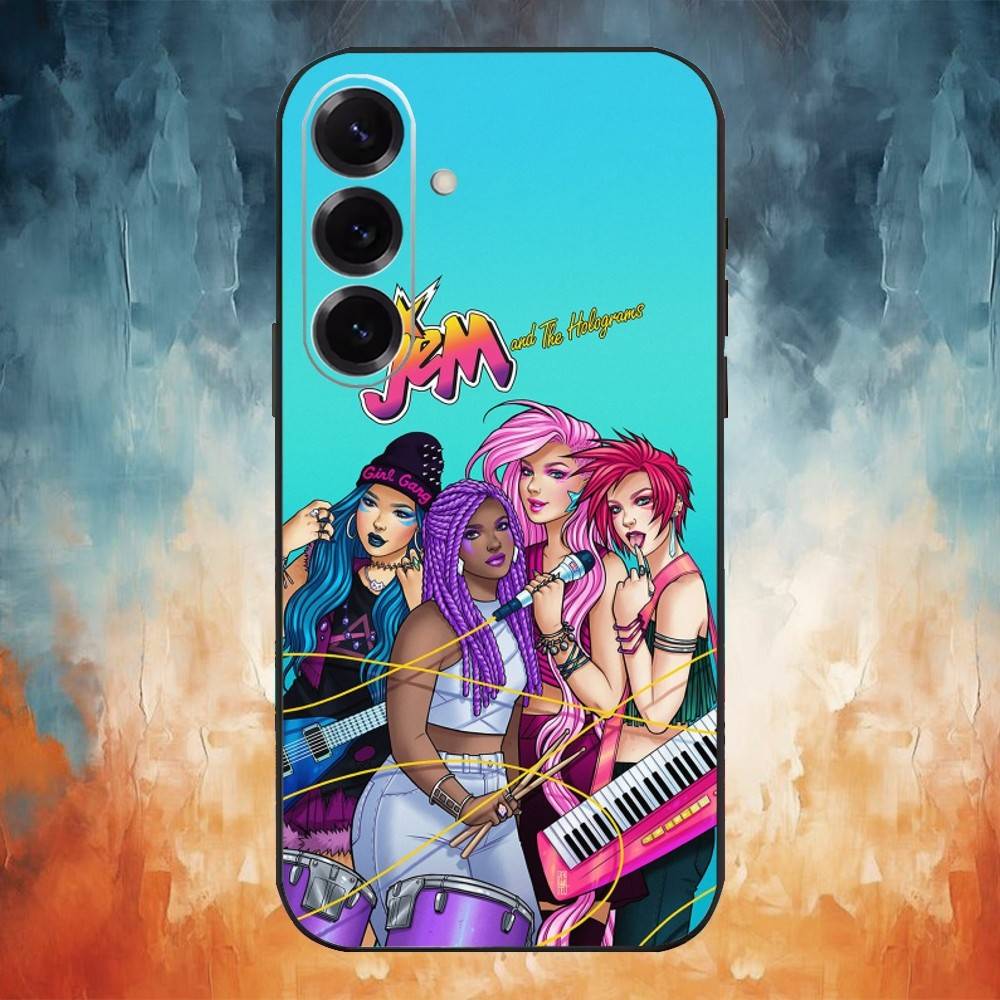 Чехол для телефона J-Jem And The Holograms для Samsung Galaxy A73, A72, A71, A70, A53, A52, A51, Другие Мягкий Черный Чехол