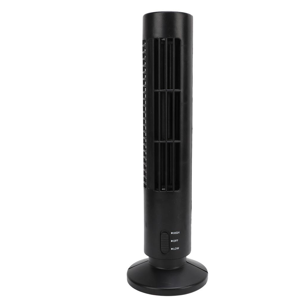 Smart Floor Fan Black Quiet 2 Speeds Powerful Bladeless Tower Fan for Home Bedroom Office Room