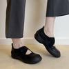 Cowhide Version~ Thick-soled Retro Soft-soled Sports Cross-strap Small Single Shoes Commuting Mary Jane Shoes Round Head Small Leather Shoes Women