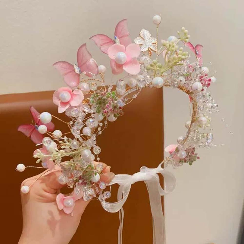 Bohemia Style Girls Garland Simulation Flower Wreath Headband Elegant Flower Headdress Party