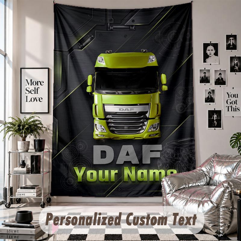 Wall Hanging Tapestry With Custom Name & Text, DAF Decorative Tapestry For Bedroom