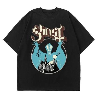 Новая женская футболка с надписью «Ghost Band» в стиле оверсайз, модные крутые лондонские певицы, фанаты, предметы первой необходимости, летние простые черные футболки с короткими рукавами и принтом в стиле рок, унисекс