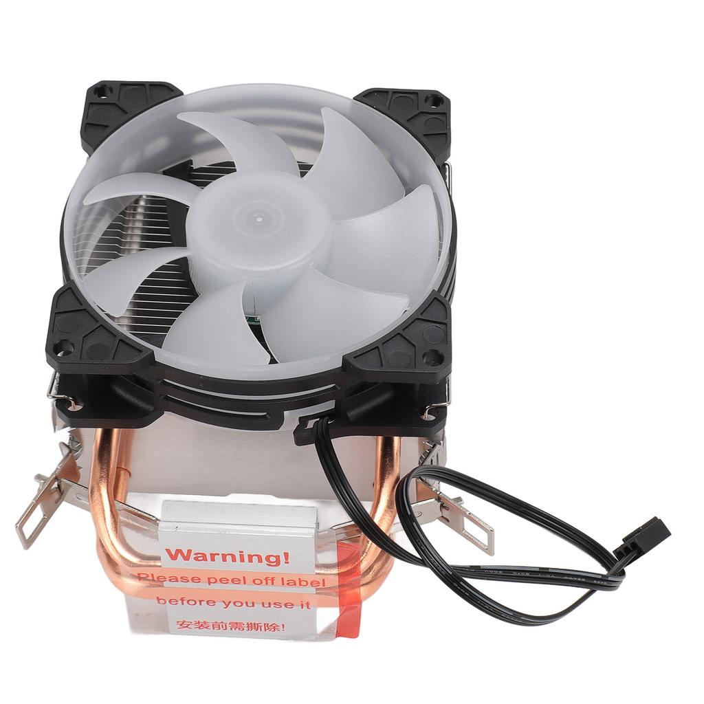 Воздушный кулер для ЦП 90мм 48cfm 1800 об/мин 2 медные тепловые трубки RGB-подсветка Вентиляторы охлаждения ЦП для компьютера для Intel LGA115X для AMD