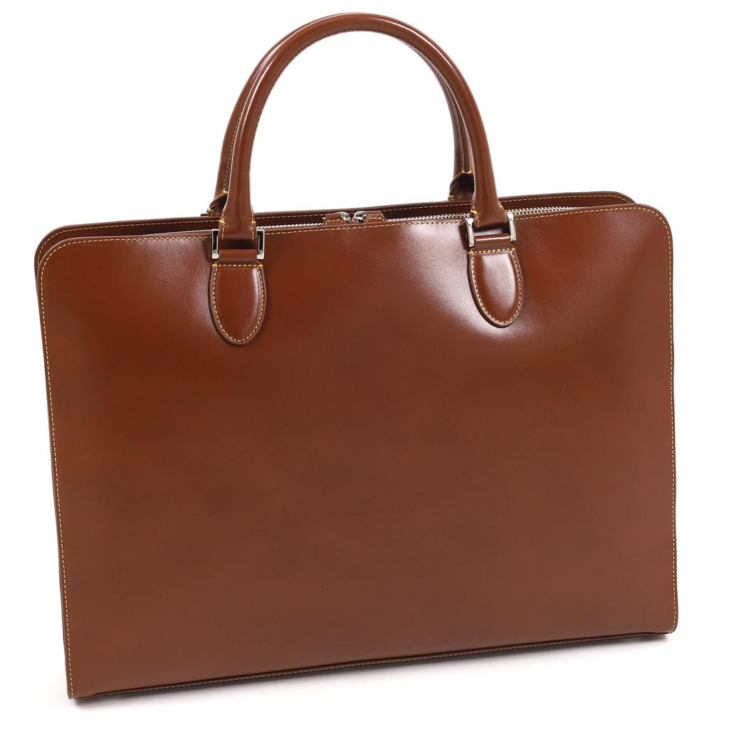Tanned Leather Briefcase Stitch 60401 [Kitamura] Z-0639 Men's Brown/Yellow [Brown]