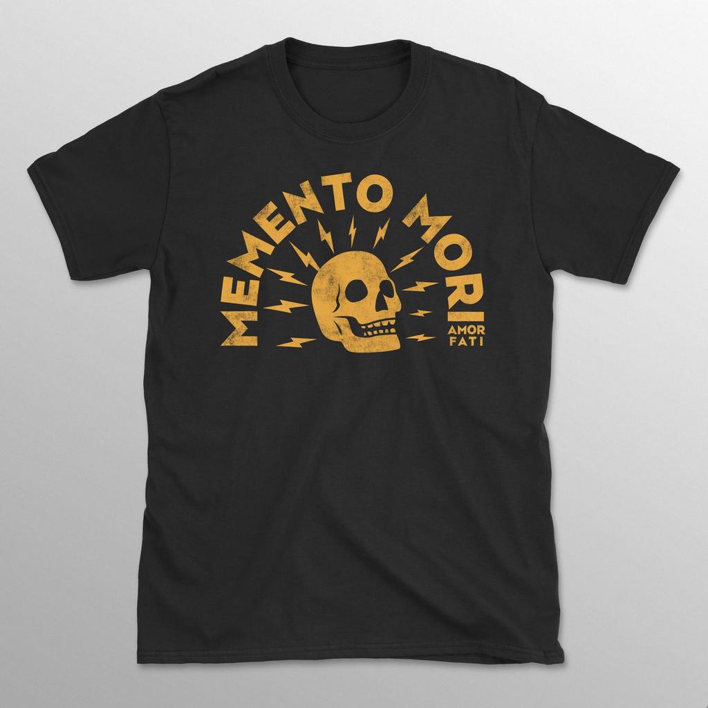 Memento Mori Gold Skull Graphic Unisex T-shirt