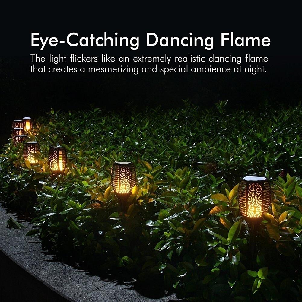 Solar Flame Torch Lights Flickering Light Waterproof Garden Decoration Outdoor Lawn Path Yard Patio Floor Lamps