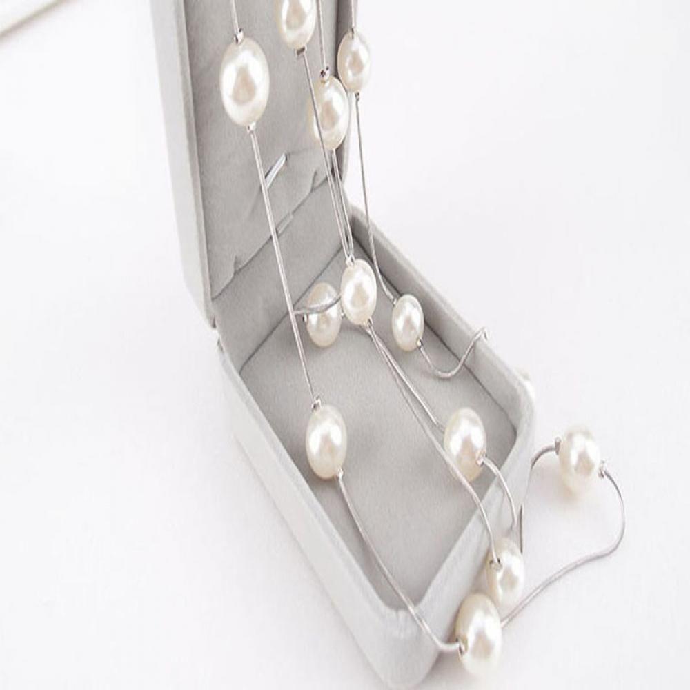 Lady Women Long Pendant Jewelry Pearl Necklace Sweater Chain