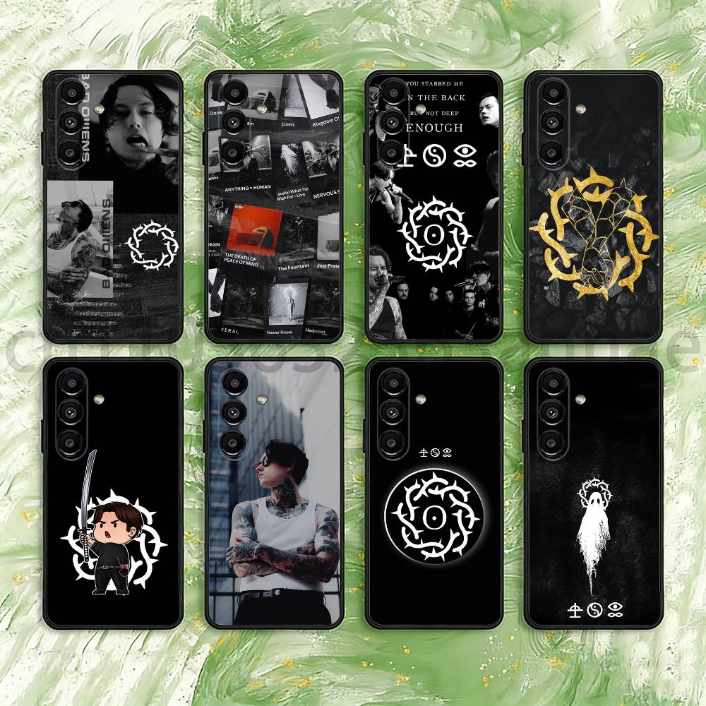 Чехол для телефона Bad O-Omens Band для Samsung S25,24,21,22,23,S30,Ultra,S20,Plus,Fe,Lite,Note,S10,S9,Черный Мягкий