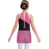 Girls Sleeveless Rhinestones Patchwork Leotard Hair Band V Front Waistband Shorts Dance Gymnastics Set