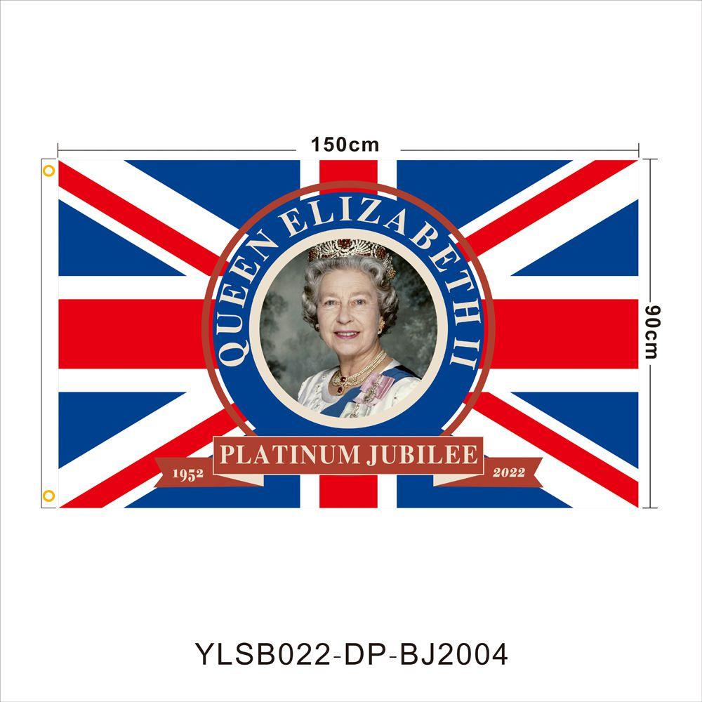 Queen 70th Anniversary Elizabeth Ii Flag Union Jack Tapestry Premium Quality Polyester Material 90*150cm