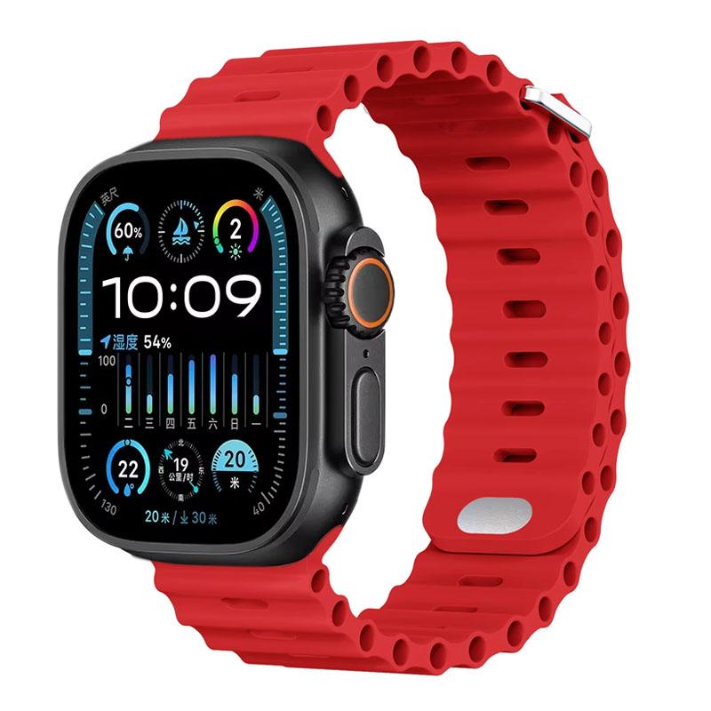 Силиконовый ремешок 'Океан' для Apple Watch Band Ultra 3/2 49мм 46мм 45мм 42мм 44мм 41мм Спортивный браслет iWatch 11 10 9 8 7 6 5 SE ремешок