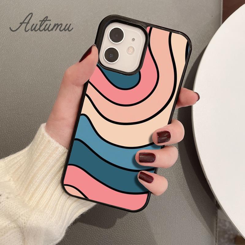 Чехол для телефона с завитками для iPhone 11 12 13 14 Pro Max mini X XR XS SE 2020 5 6S 7 8 Plus Samsung Galaxy S21 S22 Cover shell