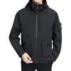 Men's Solid Color Outdoor Casual Jacket Hooded Jacket Men's Workwear Multi Pocket Jacket