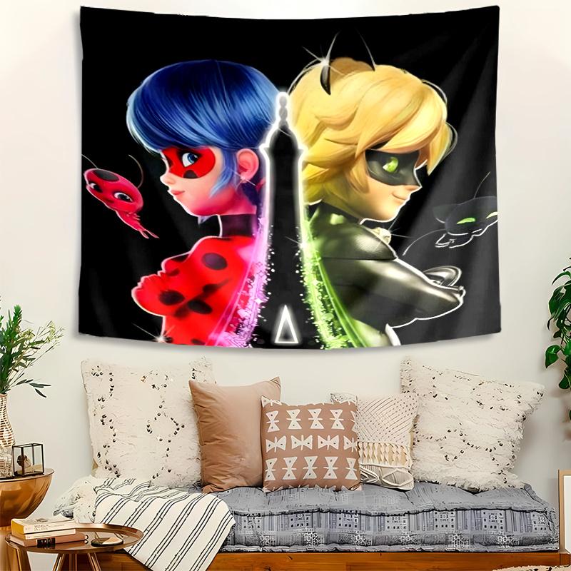Ladybug Tapestry, Wall Hanging Tapestry, Pattern Tapestry for Dorm Bedroom Living Room Wall Art Photography Backdrop