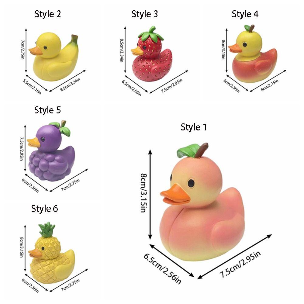 Cute Duck Figurine Cartoon Animal Sculpture Micro Landscape Fruit Duck Statue Cabinet