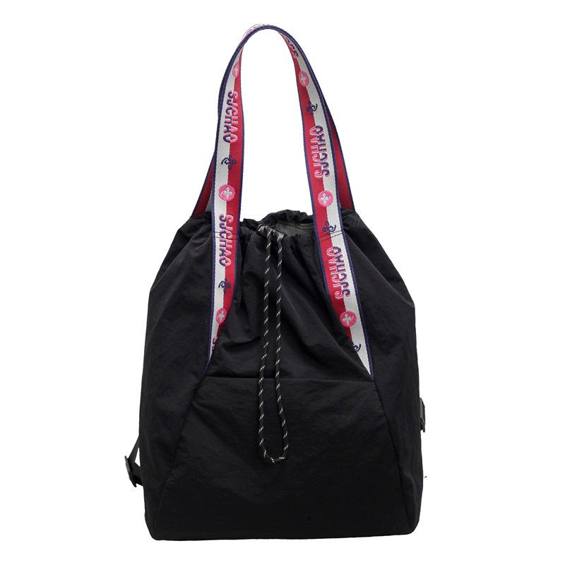 Новый повседневный нейлоновый рюкзак-мешок на шнурке, кампусный, универсальный, спортивный, сатчел, большая вместимость, на плечо, сумка-тоут