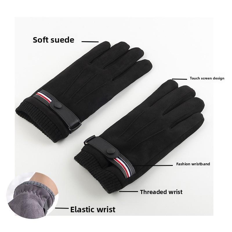 Warm Mens Split Finger Fleece Gloves With Touchscreen Compatibility For Winter