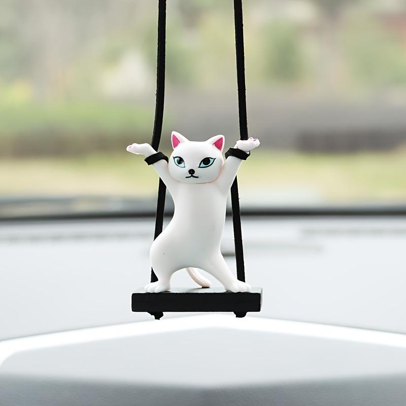 1pc Charming Cat Car Pendant, Cute Cat Dancing Cat, Creative Car Interior Rearview Mirror Decorative Pendant