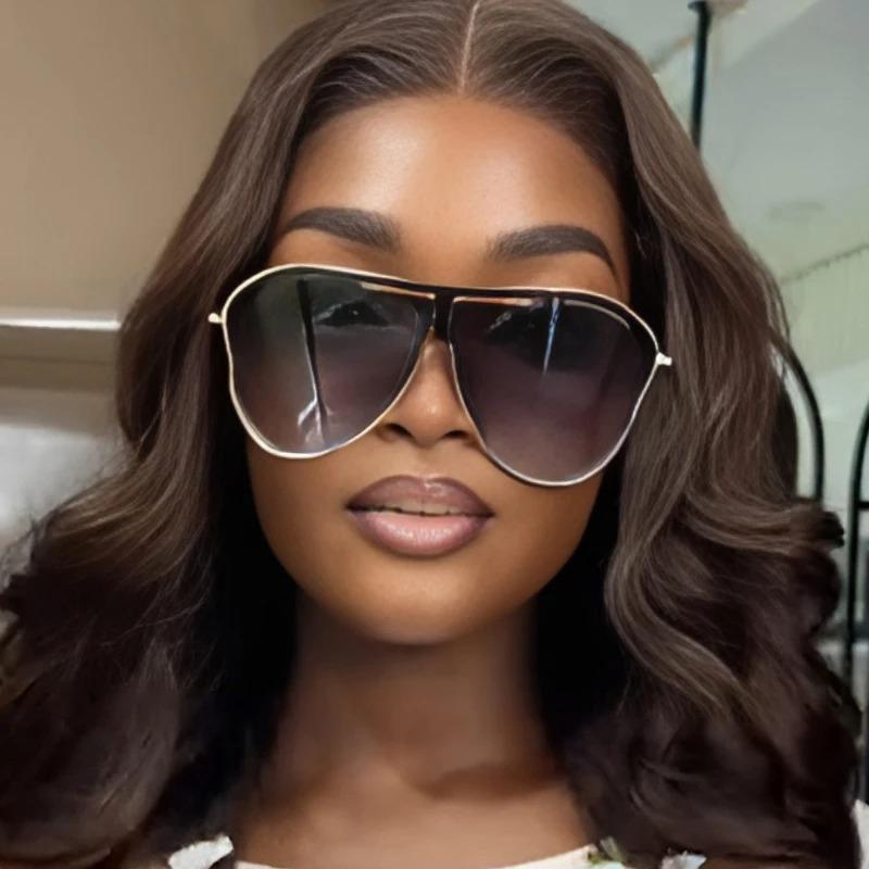 Oversized Hollow One-Piece Sunglasses Women Big Frame 2025 Luxury Brand Special-Shaped Sun Glasses For Ladies Eyewear Shades