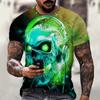 Men's Skull Tshirt 3D Printed Skull Graphic T-shirts For Men Oversized Short Sleeve Punk Tops Tee Shirt Men Death Clothing