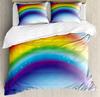 Rainbow Duvet Cover Set,Colorful Abstract Geometric Pattern with Triangle Polygon and Other Shapes Rainbow Bedding Set King Size