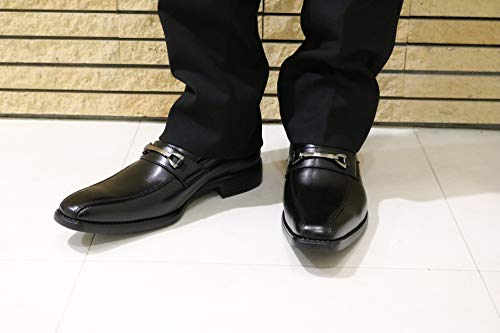 Breathable, lightweight slip-on men's business shoes, AK333, black, size 25.5cm, with a ventilated sole.