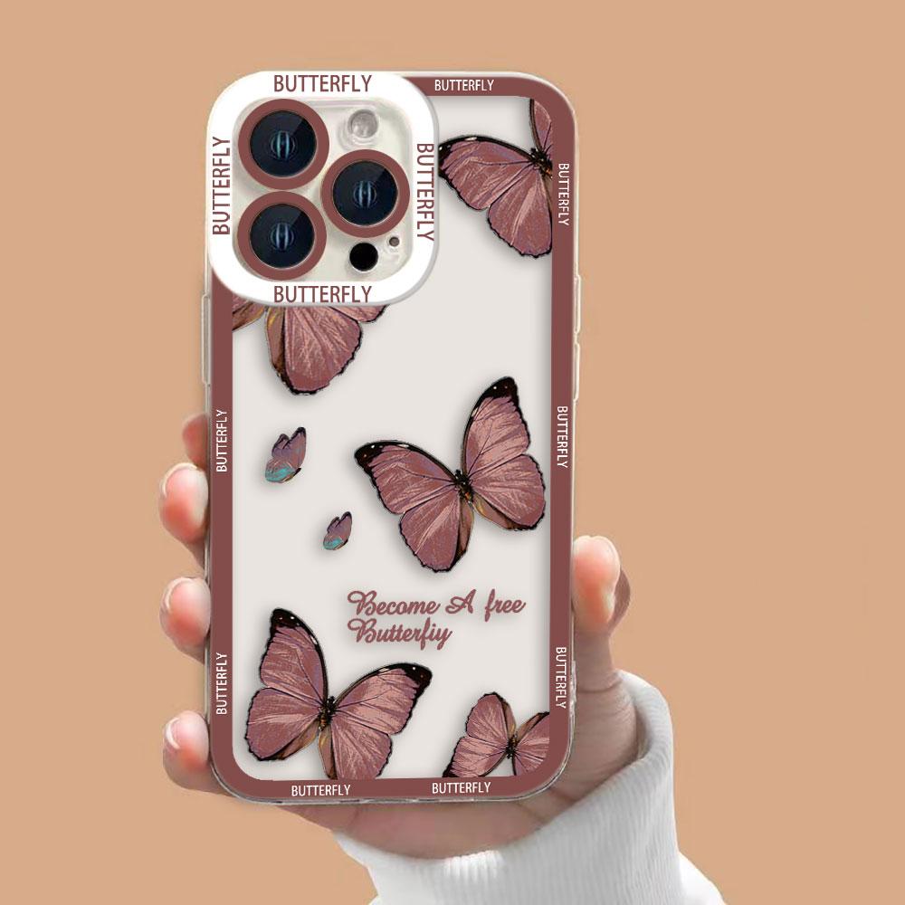 Красивые Цветы Бабочки Прозрачный Чехол Для Телефона Для Xiaomi 15 15T POCO X7 X6 X5 X4 X3 NFC GT F3 F5 M7 M4 M3 11 11T LITE Чехол Обложка