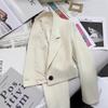 Короткая белая куртка для женщин Модный пиджак Костюм для женщин Весна Осень Карьера Короткие куртки для женщин Костюм