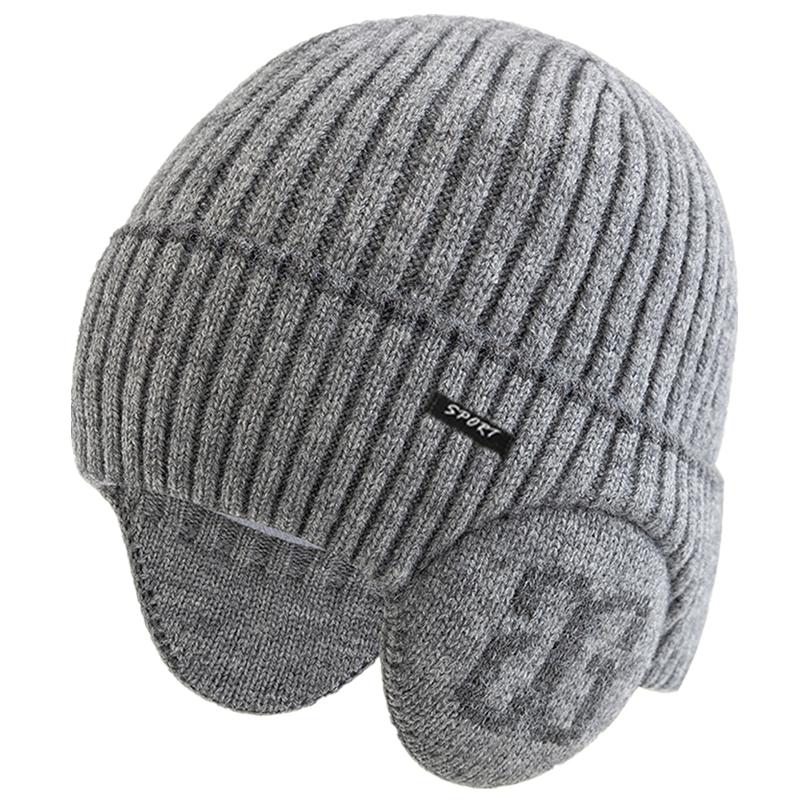 Новая унисекс плюшевая меховая подкладка зимняя шапка-бини с ушами модные зимние шапки для мужчин и женщин уличные классические сохраняющие тепло шапки