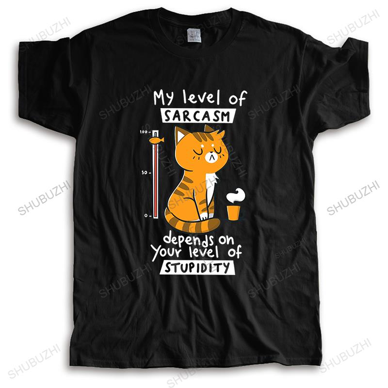 Homme t shirt summer men high quality tshirt my level of sarcasm depends on your level of stupidity unisex teeshirt vintage
