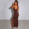 Spring Sexy High Slit Halter Neck Dress - European & American Style