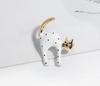 Fashionable Zircon Cat Color Enamel Brooch, Anti-exposure Pin for Women, Metal Button To Fix Clothes, Wedding Party Gift