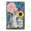 Decor Mason Jar Flower Vintage Tin Sign Retro Sunflower Metal Signs for Farmhouse Decor Home Garden Living Room Wall Decor